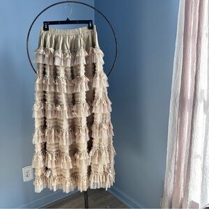 Jaded Gypsy Rare Cream Ruffled Skirt
